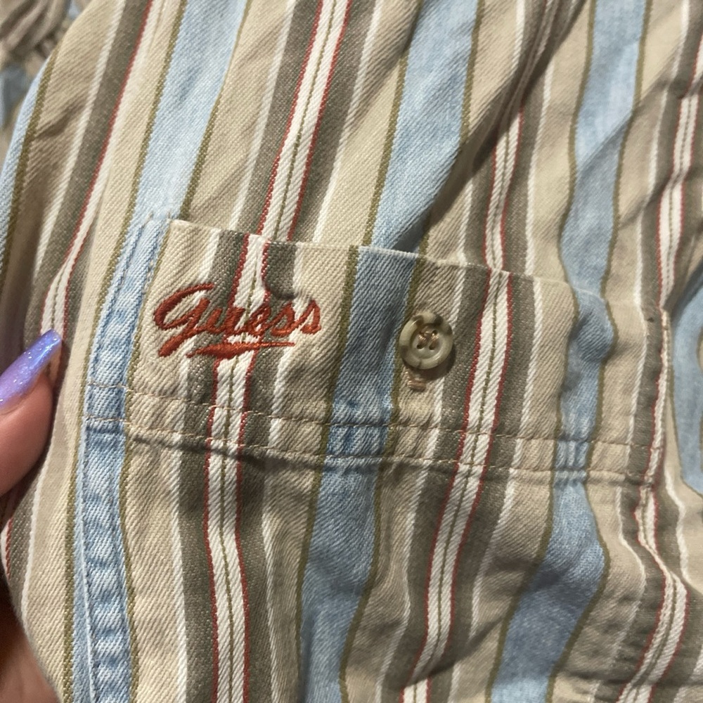 VINTAGE multi-colored long sleeve button up from guess!
